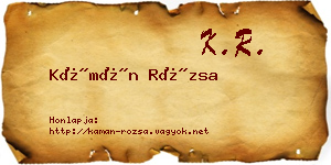 Kámán Rózsa névjegykártya