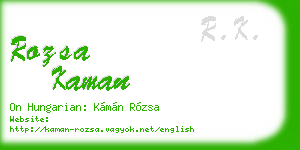 rozsa kaman business card